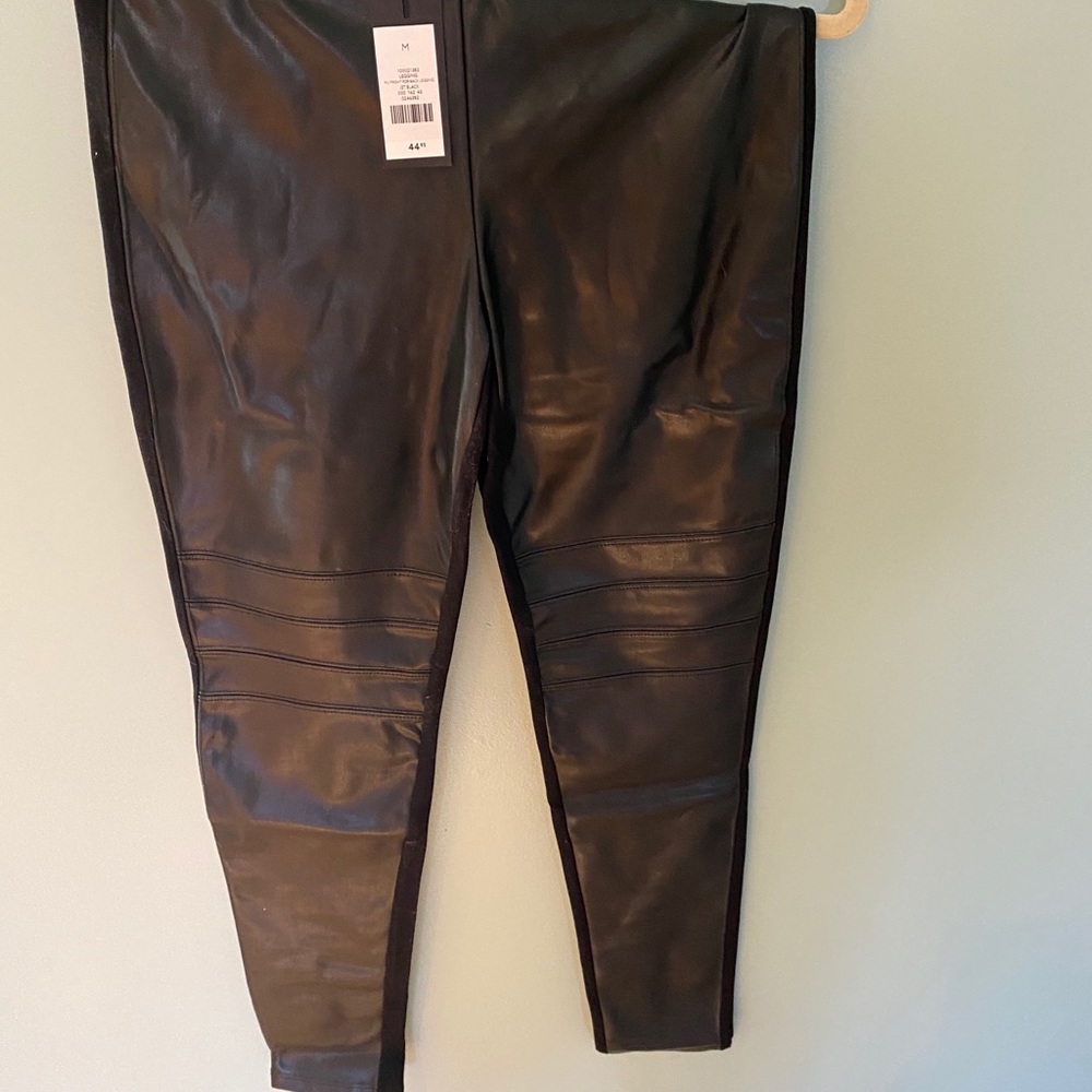 NWT black leather leggings